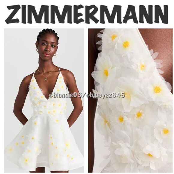 Zimmermann White Floral Dress with Yellow Accents - Picture 1 of 6
